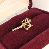 Statement Rings-Elegant Round & Marquise Diamond Shank Ring Setting in 14K Solid Gold | Emerald Cut 7x5 8x6 9x7 | Stackable | Engagement Ring | Customizable - NNJGemstones