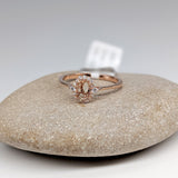 Statement Rings-Petite Ring Setting W Natural Diamond Halo in 14K Solid Gold | Oval Shape 5x3 6x4 7x5 | Daily Wear Jewelry | Promise Ring | Customizable - NNJGemstones