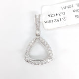 Pendants-Pendant Semi-Mount Trillion Shape in 14K White, Yellow or Rose Gold with Diamond Halo Accents || Heirloom Pendant || Custom Sizes - NNJGemstones