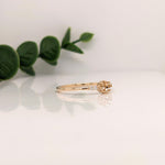 Statement Rings-Tasteful Ring Semi Mount w Diamond Accents | 14K Solid Gold | Round 4mm 5mm | Petite Ring | Ring Blank | 8 prong | Gemstone Setting | Custom - NNJGemstones