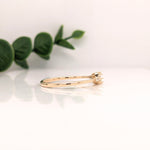 Statement Rings-Tasteful Ring Semi Mount w Diamond Accents | 14K Solid Gold | Round 4mm 5mm | Petite Ring | Ring Blank | 8 prong | Gemstone Setting | Custom - NNJGemstones