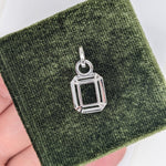 Pendants-Glamorous Pendant Setting W Natural Diamond Accents in 14K Solid Gold | Emerald Cut 9x7 10x8 11x9 | Pave Diamond Bail | Customizable - NNJGemstones