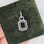 Pendants-Glamorous Pendant Setting W Natural Diamond Accents in 14K Solid Gold | Emerald Cut 9x7 10x8 11x9 | Pave Diamond Bail | Customizable - NNJGemstones