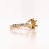 Chelsea 14K Solid Gold Natural Diamonds Ring Setting | Round Shape | Customizable