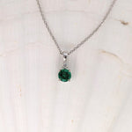 Pendants-Simple Pendant Semi Mount w Natural Diamond Accent in 14k Solid White, Yellow or Rose Gold || Round 4mm, 5mm, 6mm, 7mm, 8mm, 9mm, 10mm || - NNJGemstones