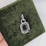 Pendants-Glamorous Pendant Setting W Natural Diamond Accents in 14K Solid Gold | Emerald Cut 9x7 10x8 11x9 | Pave Diamond Bail | Customizable - NNJGemstones