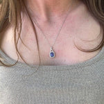 Pendants-Glamorous Pendant Setting W Natural Diamond Accents in 14K Solid Gold | Emerald Cut 9x7 10x8 11x9 | Pave Diamond Bail | Customizable - NNJGemstones