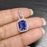 Pendants-Glamorous Pendant Setting W Natural Diamond Accents in 14K Solid Gold | Emerald Cut 9x7 10x8 11x9 | Pave Diamond Bail | Customizable - NNJGemstones