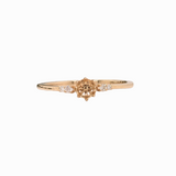 Tasteful Ring Semi Mount w Diamond Accents in 14K Solid Gold | Round Shape | Customizable
