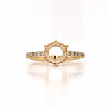 Chelsea 14K Solid Gold Natural Diamonds Ring Setting | Round Shape | Customizable