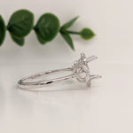 Statement Rings-Leaf Themed Accent Ring Setting W Natural Diamond Halo in 14K Solid Gold | Oval 7x5 8x6 9x7 | Gemstone Ring | Engagement Ring | Customizable - NNJGemstones