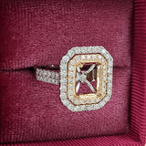 Antonia 14K Solid Gold Natural Diamonds Ring Setting | Emerald Cut | Customizable