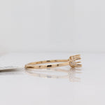 Engagement Rings-Dainty Ring Setting W Natural Diamond Accents in 14K Solid Gold | Round Shape 4mm 4.5mm 5mm 5.5mm 6mm 7mm 8mm | Prong Setting | Customizable - NNJGemstones