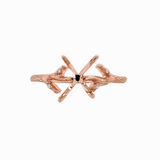 Nature Inspired Ring Setting W Natural Diamond Accents in 14K Solid Gold | Customizable