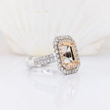 Antonia 14K Solid Gold Natural Diamonds Ring Setting | Emerald Cut | Customizable