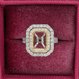 Antonia 14K Solid Gold Natural Diamonds Ring Setting | Emerald Cut | Customizable
