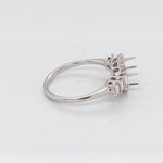 Engagement Rings-Fabulous Art Deco Ring Setting W Baguette and Round Natural Diamond Accents in 14K Solid Gold | Cushion Shape 5x3 6x4 7x5 | Customizable - NNJGemstones