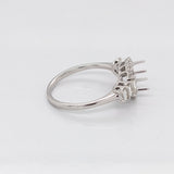 Engagement Rings-Fabulous Art Deco Ring Setting W Baguette and Round Natural Diamond Accents in 14K Solid Gold | Cushion Shape 5x3 6x4 7x5 | Customizable - NNJGemstones