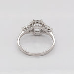 Engagement Rings-Fabulous Art Deco Ring Setting W Baguette and Round Natural Diamond Accents in 14K Solid Gold | Cushion Shape 5x3 6x4 7x5 | Customizable - NNJGemstones