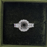 Engagement Rings-Fabulous Art Deco Ring Setting W Baguette and Round Natural Diamond Accents in 14K Solid Gold | Cushion Shape 5x3 6x4 7x5 | Customizable - NNJGemstones