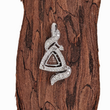 Twisting Asymmetrical Pendant Setting W Natural Diamond Accents & Milgrain Details in 14K Solid Gold | Trillion | Customizable