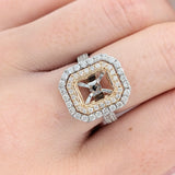 Antonia 14K Solid Gold Natural Diamonds Ring Setting | Emerald Cut | Customizable