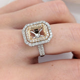 Antonia 14K Solid Gold Natural Diamonds Ring Setting | Emerald Cut | Customizable