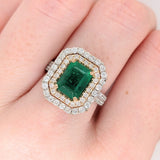 Antonia 14K Solid Gold Natural Diamonds Ring Setting | Emerald Cut | Customizable