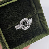 Engagement Rings-Fabulous Art Deco Ring Setting W Baguette and Round Natural Diamond Accents in 14K Solid Gold | Cushion Shape 5x3 6x4 7x5 | Customizable - NNJGemstones