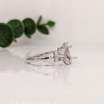 Statement Rings-Nature Inspired Leaf Vine Ring Setting w Natural Diamond Accents in 14K Solid Gold | Marquise 8x4 10x5 12x6 | Bypass Ring | Customizable - NNJGemstones