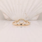 Statement Rings-Bezel Set East West Ring Setting w Diamond Accents in 14K Solid Gold | Marquise Shape 7x5 8x6 9x7 | Minimalistic Ring | Customizable - NNJGemstones