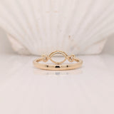 Statement Rings-Bezel Set East West Ring Setting w Diamond Accents in 14K Solid Gold | Marquise Shape 7x5 8x6 9x7 | Minimalistic Ring | Customizable - NNJGemstones