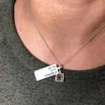 Pendants-Art Deco Pendant Setting W Natural Earth Mined Diamond Accents in 14K Solid Gold | Square Princess Shape 6mm 6.5mm 7mm | Customizable - NNJGemstones