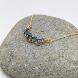 Pendants-Blue Sapphire Necklace in 14K Solid Gold | Natural Sustainable Jewelry | Round Gems | September Birthstone - NNJGemstones