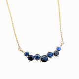 Blue Sapphire Necklace in 14K Solid Gold | Natural Sustainable Jewelry | Round Gems | September Birthstone