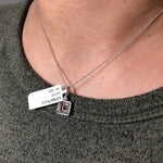 Pendants-Art Deco Pendant Setting W Natural Earth Mined Diamond Accents in 14K Solid Gold | Square Princess Shape 6mm 6.5mm 7mm | Customizable - NNJGemstones