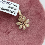 Pendants-Floral Pendant Setting W Lab Grown or Natural Diamond Accents in 14K Solid Gold | Round 3mm 4mm 5mm | Gemstone Necklace | Customizable - NNJGemstones