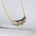 Pendants-Blue Sapphire Necklace in 14K Solid Gold | Natural Sustainable Jewelry | Round Gems | September Birthstone - NNJGemstones