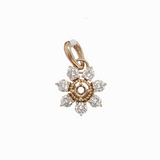 Floral Pendant Setting W Lab Grown or Natural Diamond Accents in 14K Solid Gold | Round