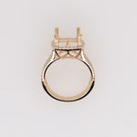 Engagement Rings-Statement Ring Setting w Natural Diamond Halo in 14K Solid Gold | Cushion 14x10mm I Triple Split Shank | Engagement Ring | Customizable - NNJGemstones