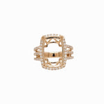 Engagement Rings-Statement Ring Setting w Natural Diamond Halo in 14K Solid Gold | Cushion 14x10mm I Triple Split Shank | Engagement Ring | Customizable - NNJGemstones