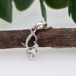 Pendants-Cute Minimalist Pendant Setting W Natural Diamond Accents in 14K Solid Gold | Pear Shape 5x3 6x4 7x5 8x6 | Dainty Jewelry | Customizable - NNJGemstones