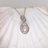 Pendants-Infinity Sweetheart Pendant Setting W Natural Diamond Accents in 14K Solid Gold | Oval Shape 6x4 7x5 8x6 | Dainty Jewelry | Customizable - NNJGemstones