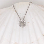 Pendants-Minimalist Halo Pendant Design Setting in 14K Solid Gold | Round Shape 4mm 5mm 6mm | Natural Diamond Accents | Dainty Jewelry | Customizable - NNJGemstones