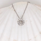 Pendants-Minimalist Halo Pendant Design Setting in 14K Solid Gold | Round Shape 4mm 5mm 6mm | Natural Diamond Accents | Dainty Jewelry | Customizable - NNJGemstones