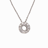 Minimalist Halo Pendant Design Setting in 14K Solid Gold | Round Shape | Customizable