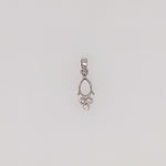 Pendants-Cute Minimalist Pendant Setting W Natural Diamond Accents in 14K Solid Gold | Pear Shape 5x3 6x4 7x5 8x6 | Dainty Jewelry | Customizable - NNJGemstones