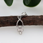 Pendants-Cute Minimalist Pendant Setting W Natural Diamond Accents in 14K Solid Gold | Pear Shape 5x3 6x4 7x5 8x6 | Dainty Jewelry | Customizable - NNJGemstones