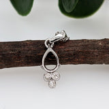 Pendants-Cute Minimalist Pendant Setting W Natural Diamond Accents in 14K Solid Gold | Pear Shape 5x3 6x4 7x5 8x6 | Dainty Jewelry | Customizable - NNJGemstones