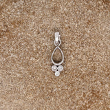 Pendants-Cute Minimalist Pendant Setting W Natural Diamond Accents in 14K Solid Gold | Pear Shape 5x3 6x4 7x5 8x6 | Dainty Jewelry | Customizable - NNJGemstones